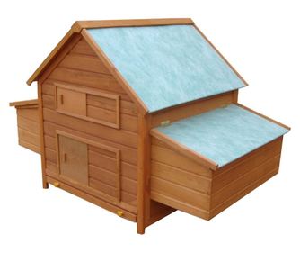 Pawhut Cotet Pentru Gaini De Gradina Din Lemn De Brad, Lemn Verde, 160x98.5x107cm