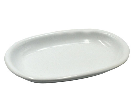 Platou Vacchetti, ceramica, alb, 36x25x4 cm