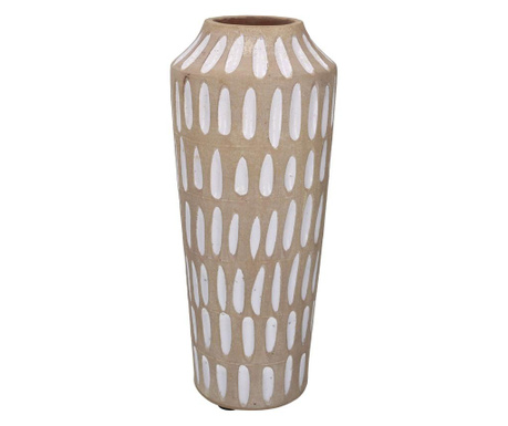Vaza Vacchetti, ceramica, 14x14x33 cm, natural/alb