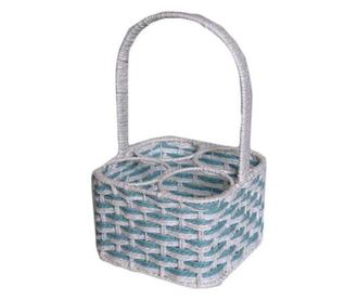 Suport pentru sticle Vacchetti, hartie, 34x22x22 cm, alb/albastru deschis