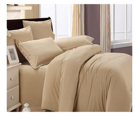 Lenjerie de pat pentru o persoana cu husa elastic pat si fata perna dreptunghiulara, molly, bumbac ranforce, gramaj tesatura 120