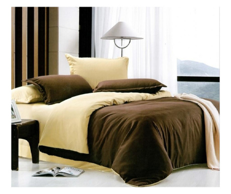 Lenjerie de pat pentru o persoana cu husa elastic pat si fata perna dreptunghiulara, callie, bumbac ranforce, gramaj tesatura 12