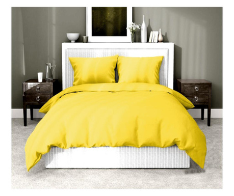 Lenjerie de pat pentru o persoana cu husa elastic pat si fata perna dreptunghiulara, aiden, bumbac ranforce, gramaj tesatura 120