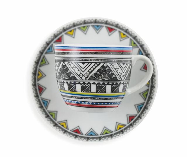 Set 6 šalica i tanjura za kavu Mexico Black