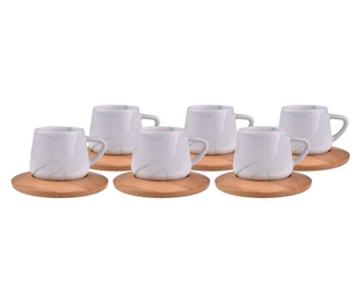 Set 6 skodelic za kavo s krožnički Ebru 90 ml