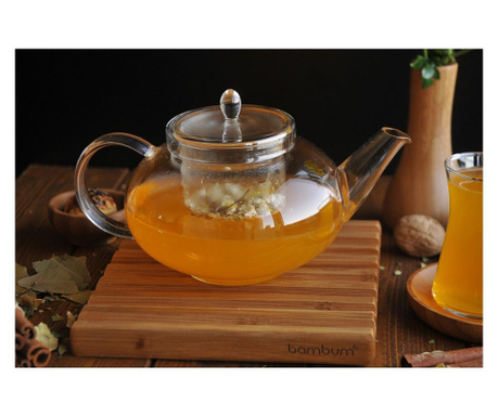 Ceainic cu infuzor Taşev, Mimosa, sticla, transparent, 800 ml