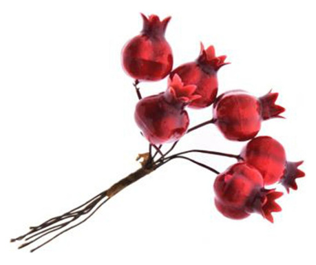 Decoratiune brad manunchi 6 macese rosii Decodepot, plastic, 7x7x7 cm, rosu