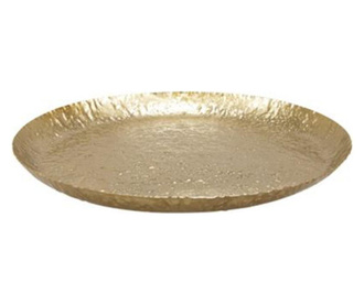 Platou metalic, auriu rotund, 41 cm