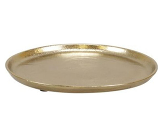Platou metalic, auriu rotund, 25 cm
