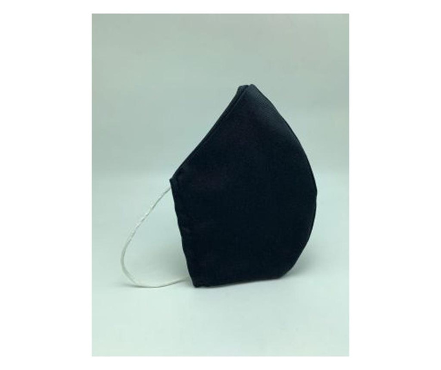 Masca De Protectie Din Material Textil De Calitate Superioara, 2 Straturi, Neagra, Reutilizabila, Emoji Cu Lacrimi