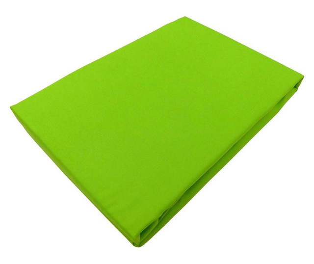 Cearsaf de pat cu elastic din bumbac ranforce 100%, densitate 120 g/mp, Verde Sofi 160/200cm