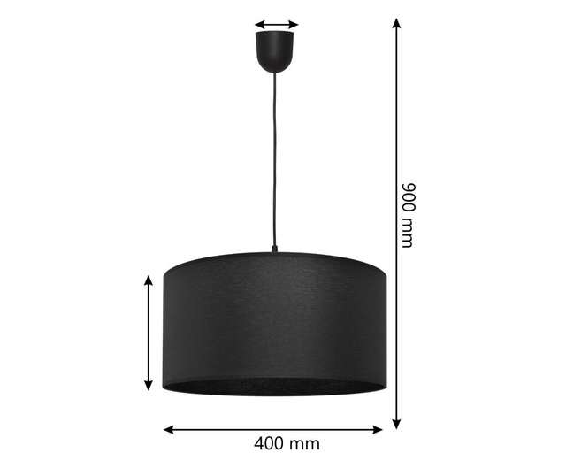 Lustra Helam, Alba, fier, Led, max. 60 W, E27, negru, 40x40x90 cm