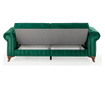 Chesterfield Green Kihúzható háromszemélyes kanapé