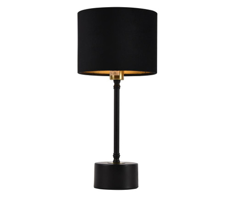 Lampa De Masa Deventer, 39 Cm, 1 X E14, Max 40w, Metal/textil, Negru/aramiu/negru