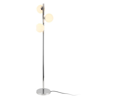 Lampa De Podea Gent, 154 Cm, 3 X E14, Max 40w, Metal/sticla, Crom/alb