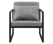[en.casa] 2 x design fotel 70 x 60cm karosszék hátpárnával kényelmes szék kartámasszal sötétszürke