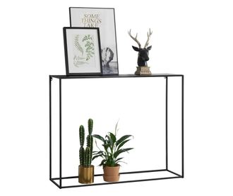Masa Consola Cleo, 92 X 115 X 32 Cm, Metal, Negru Mat, Montabila Pe Perete