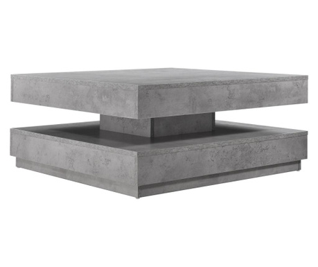[en.casa] dohányzóasztal forgatható asztallappal 76 x 76 x 38 cm kisasztal tárolófelülettel betonszürke