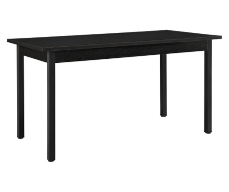 [en.casa] Étkezőasztal leverkusen 6 személyes design konyhai asztal 140 x 60 cm fekete