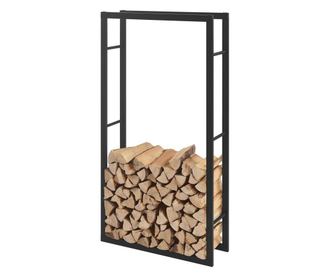 [en.casa] tűzifa állvány 75 x 100 x 25 cm kandalló fa tároló tartó keret acél fekete