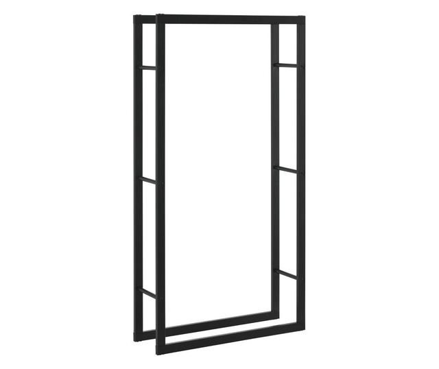 [en.casa] tűzifa állvány 75 x 100 x 25 cm kandalló fa tároló tartó keret acél fekete