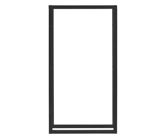 [en.casa] tűzifa állvány 75 x 100 x 25 cm kandalló fa tároló tartó keret acél fekete