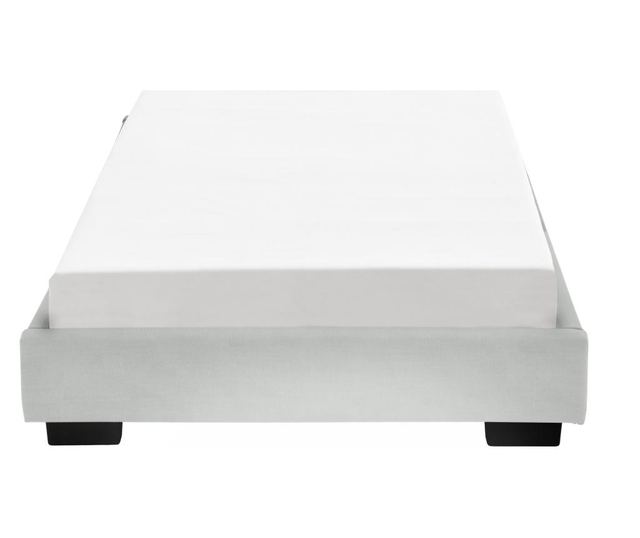Kárpitozott ágy műbőr ágy ágykeret ágyráccsal 90x200 cm fehér corium