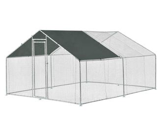 Cotet De Exterior Bird, 3 X 4 X 2 M, Otel/polietilena, Argintiu/verde Inchis