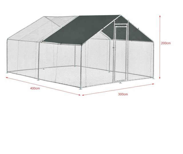 Cotet De Exterior Bird, 3 X 4 X 2 M, Otel/polietilena, Argintiu/verde Inchis