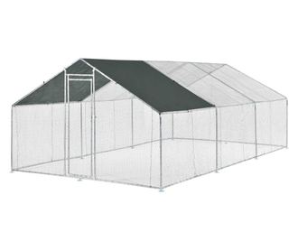Cotet De Exterior Bird, 3 X 6 X 2 M, Otel/polietilena, Argintiu/verde Inchis
