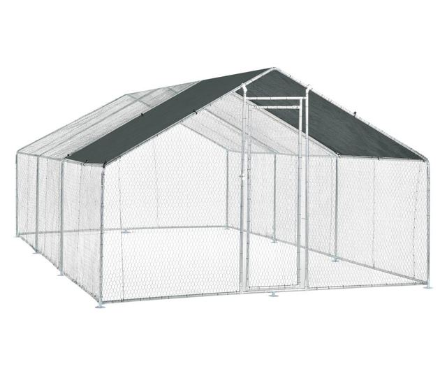 Cotet De Exterior Bird, 3 X 6 X 2 M, Otel/polietilena, Argintiu/verde Inchis