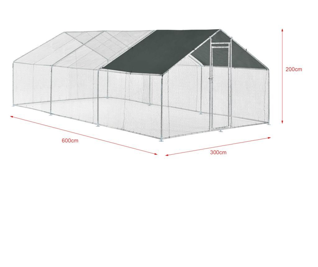 Cotet De Exterior Bird, 3 X 6 X 2 M, Otel/polietilena, Argintiu/verde Inchis - 3