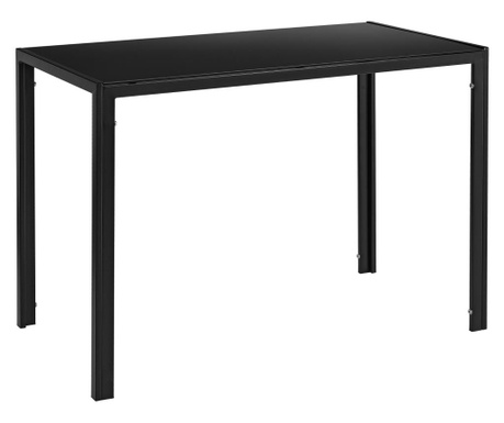 [en.casa] Étkezőasztal üveg porvoo 4 személyes design konyhai asztal 105 x 60 cm fekete