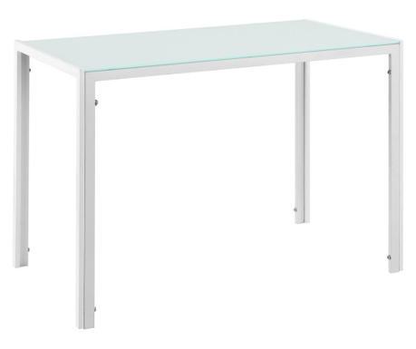 [en.casa] Étkezőasztal üveg porvoo 4 személyes design konyhai asztal 105 x 60 cm fehér