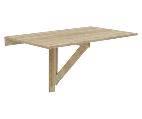 Falra szerelhető fel- és lehajtható konyhai asztal íróasztal 100x60x58cm faszín [en.casa]