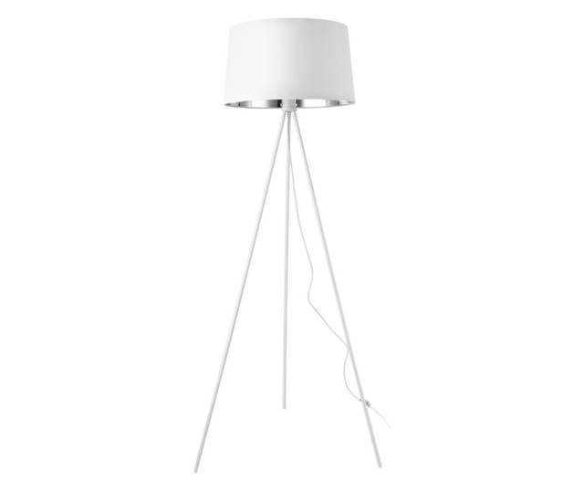 Állólámpa manchester 3-lábú lámpa padlólámpa e27 fém-textil fehér-ezüst 150 cm [lux.pro]