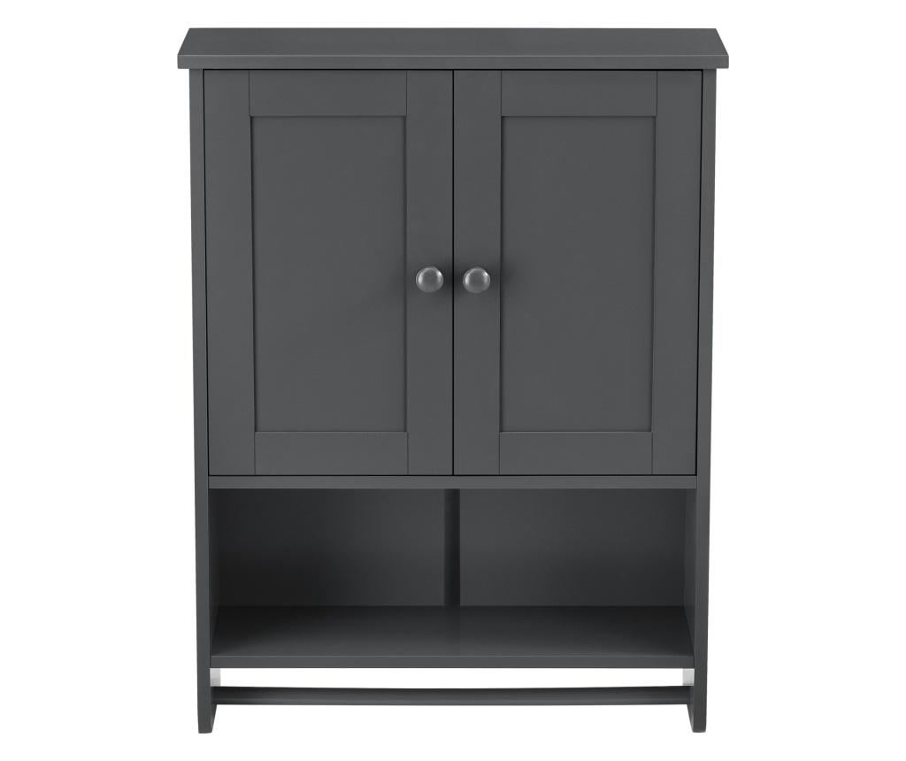 Fürdőszoba fali szekrény steyr kéztörlő tartó rúddal 2 ajtóval 65 x 48,7 x 14,5 cm 5kg/1kg mdf sötétszürke [en.casa] - 3