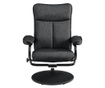 Relaxációs fotel lábtartóval lohja karosszék hokedlivel állítható háttámla textil fekete [en.casa]