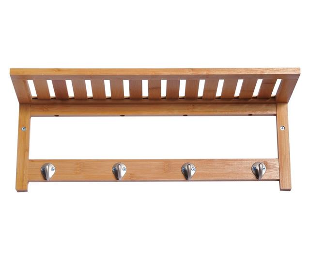 Homcom Cuier De Perete Raft Cuier In Bambù, 50x17x20cm