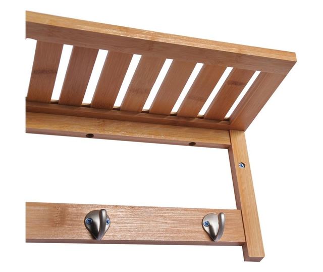 Homcom Cuier De Perete Raft Cuier In Bambù, 50x17x20cm
