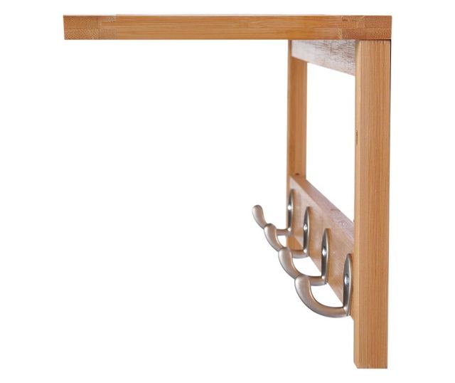 Homcom Cuier De Perete Raft Cuier In Bambù, 50x17x20cm