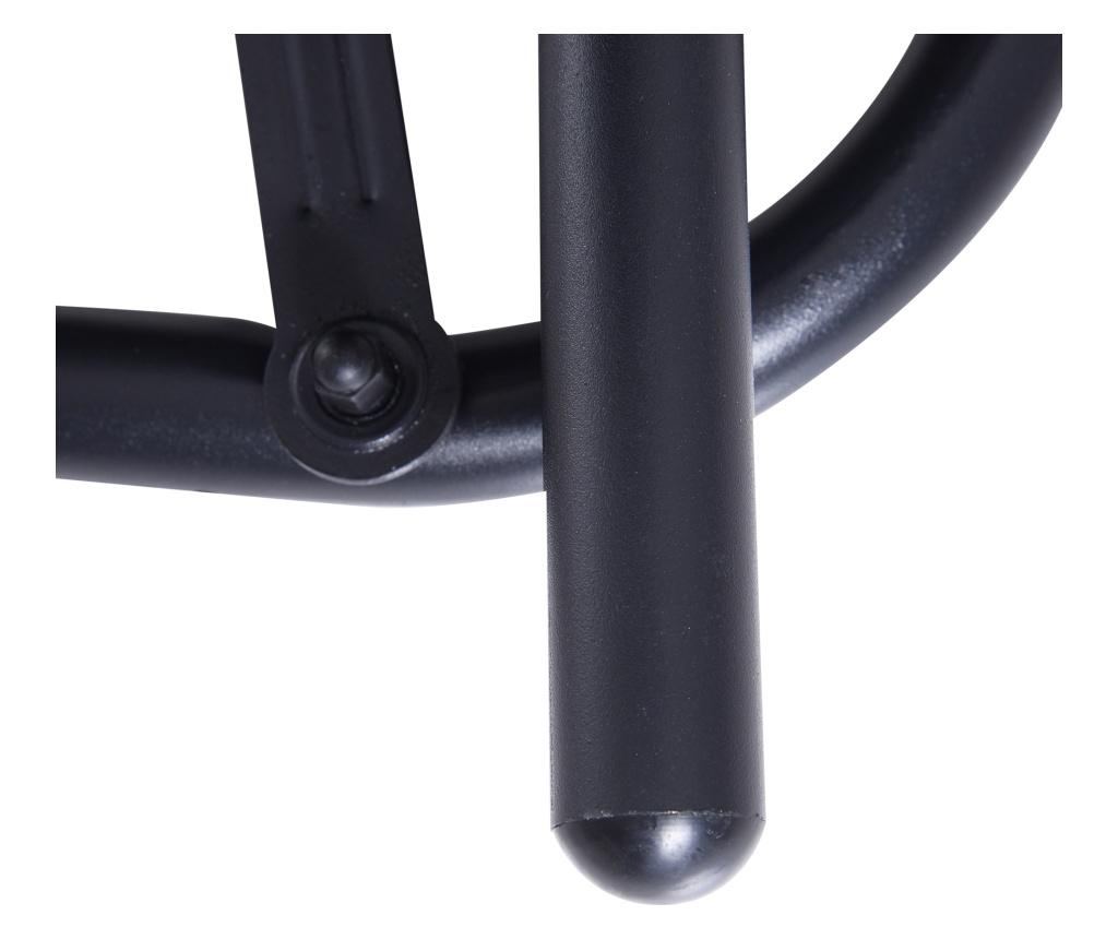 Banca Tip Leagan 2 Locuri din Metal, Negru, 123x70x87 cm - 10