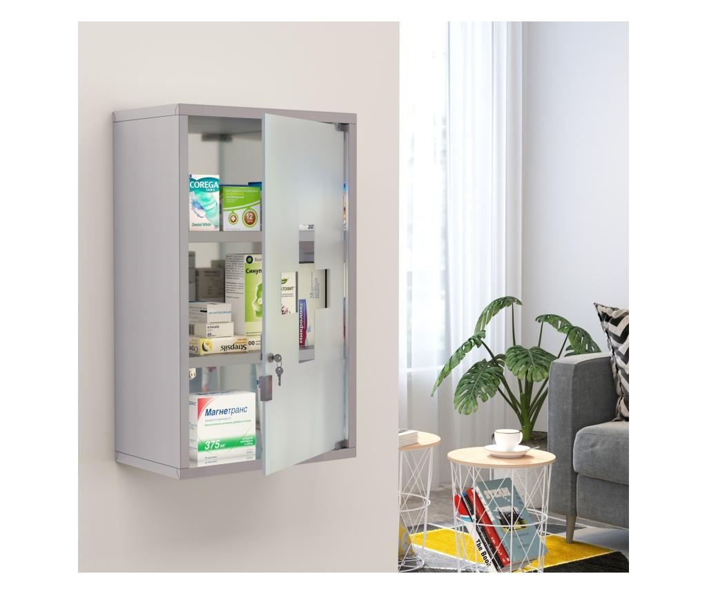 Homcom Dulapior Medicamente 50x30x18cm Caseta Mobilier Baie Primul Ajutor Din Inox Cu inchizatoare - 2