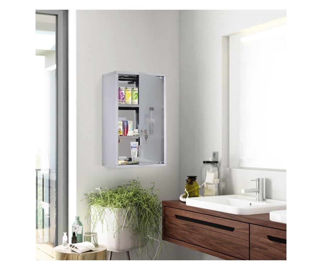 Homcom Dulapior Medicamente 50x30x18cm Caseta Mobilier Baie Primul Ajutor Din Inox Cu inchizatoare - 3