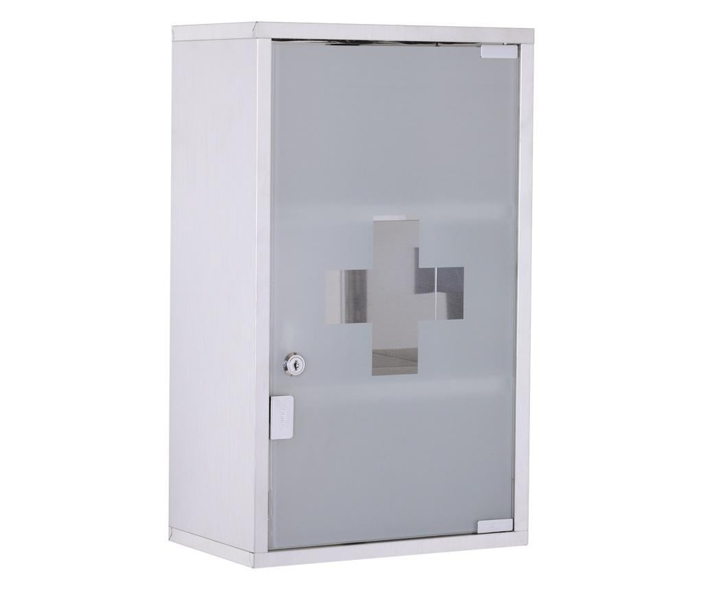 Homcom Dulapior Medicamente 50x30x18cm Caseta Mobilier Baie Primul Ajutor Din Inox Cu inchizatoare - 4