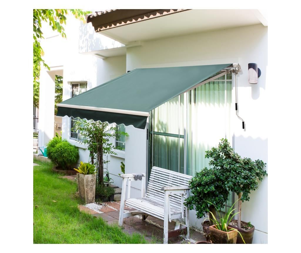 Outsunny Perdea De Soare Rulanta Manuala De Perete Tesatura De Poliester 2.5 × 2m Verde - 2