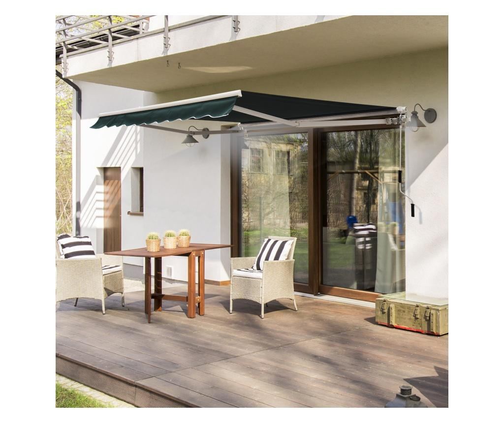Outsunny Perdea De Soare Rulanta Manuala De Perete Tesatura De Poliester 2.5 × 2m Verde - 3