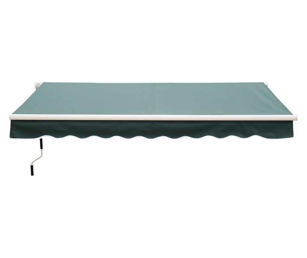 Outsunny Perdea De Soare Rulanta Manuala De Perete Tesatura De Poliester 2.5 × 2m Verde - 4