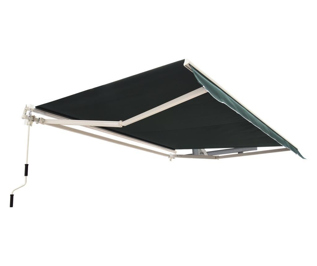 Outsunny Perdea De Soare Rulanta Manuala De Perete Tesatura De Poliester 2.5 × 2m Verde - 6