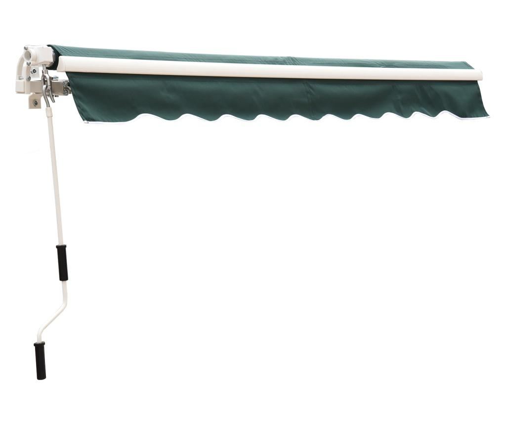 Outsunny Perdea De Soare Rulanta Manuala De Perete Tesatura De Poliester 2.5 × 2m Verde - 7